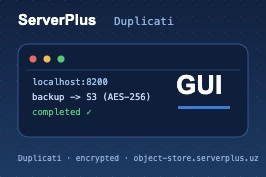 Duplicati: S3 backups with a web UI
